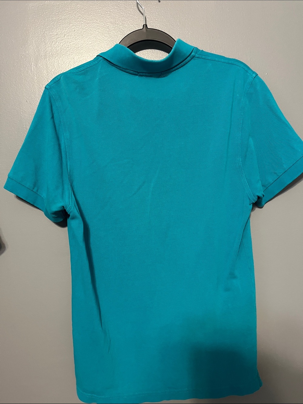 Burberry Teal Men's Polo with Signature Check Trim - Picture 5 of 5